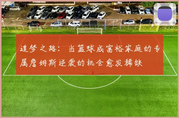 追梦之路：当篮球成富裕家庭的专属詹姆斯逆袭的机会愈发稀缺